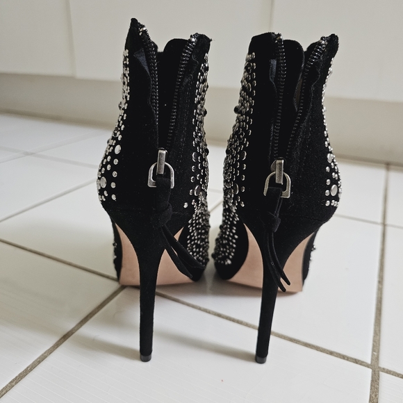 Jean-Michel Cazabat Ankle Boots Black Studded, Crystal Accent EU 37 Tag On - Picture 9 of 14